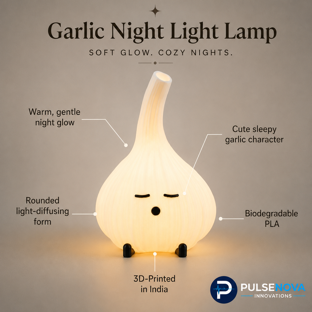 Garlic Night Light Lamp - Cute Cozy Glow (14cmx10cm)