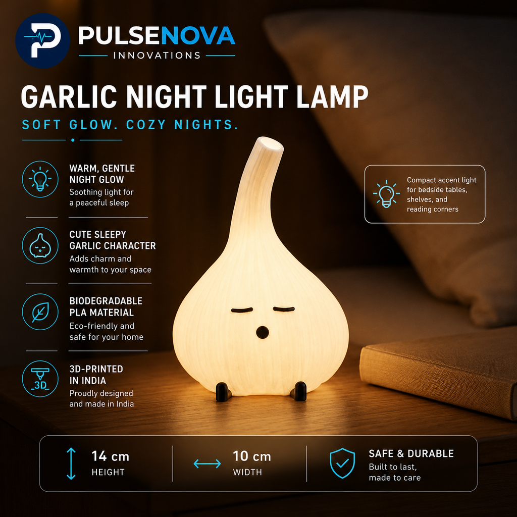 Garlic Night Light Lamp - Cute Cozy Glow (14cmx10cm)
