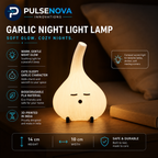Garlic Night Light Lamp - Cute Cozy Glow (14cmx10cm)