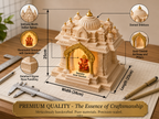 North Indian Temple - Office/Home Table Top Temple with Light (Golden Kalashas & Gate)