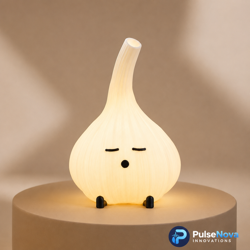 Garlic Night Light Lamp - Cute Cozy Glow (14cmx10cm)