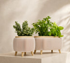 Modern Herb Planter Set with Drainage & Legs (set of 2)