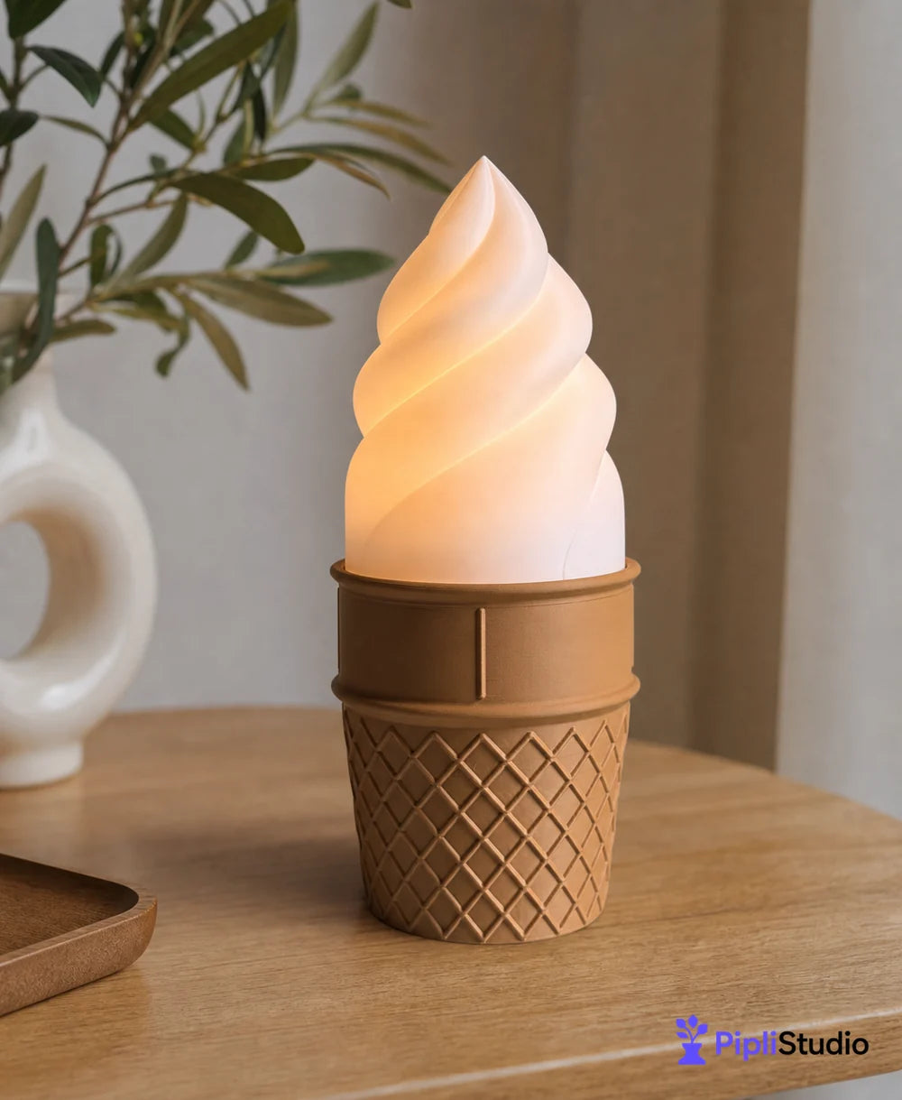 Gelato Ice Cream Cone Desk Lamp for Cozy Ambient Light