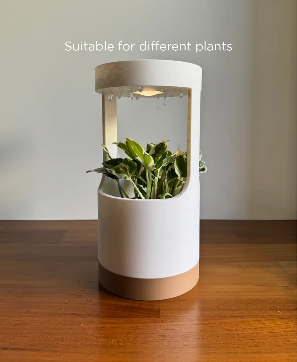 Lantern, Desk Vase With Grow Light And Drip Tray (Manual)