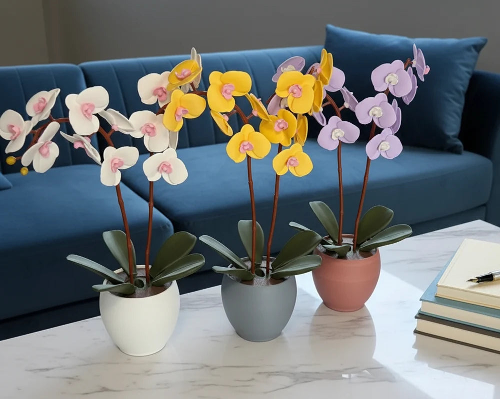 Aromatic Orchid Oil Diffusor and Incense Holder - with Spinning Leaves