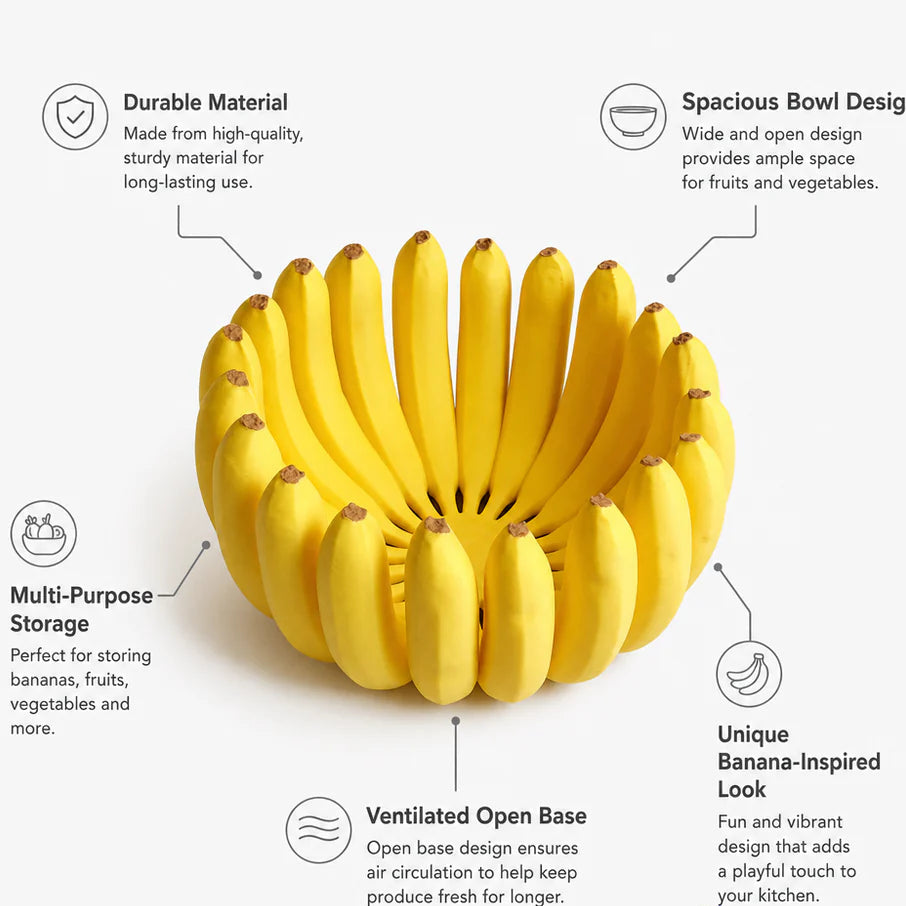 Banana Bowl – Fruit, Vegetable Storage Container & Organizer