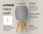 Lunair Table Lamp With Legs, App-Controlled (16M Colours)