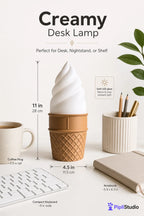 Gelato Ice Cream Cone Desk Lamp for Cozy Ambient Light