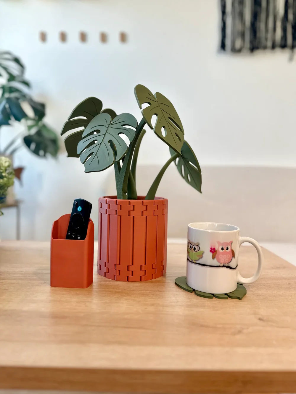 Leafix Monstera Coaster Set With Magnetic Leaves & Pot