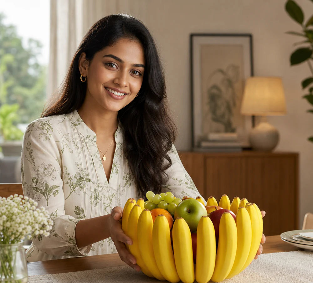 Banana Bowl – Fruit, Vegetable Storage Container & Organizer