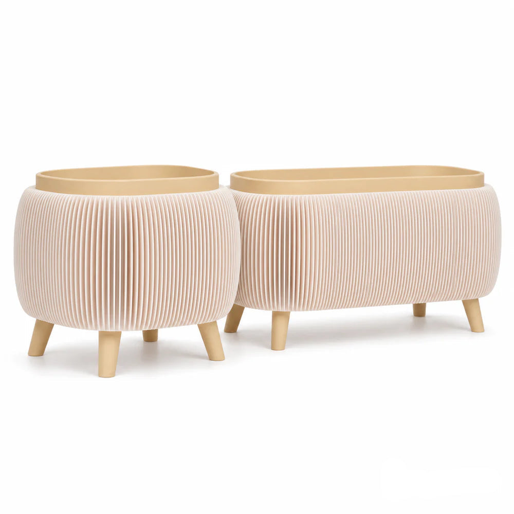 Modern Herb Planter Set with Drainage & Legs (set of 2)