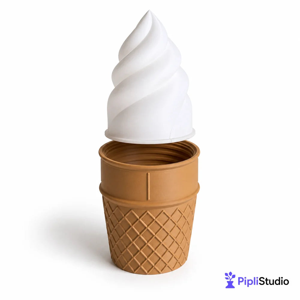 Gelato Ice Cream Cone Desk Lamp for Cozy Ambient Light