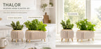 Modern Herb Planter Set with Drainage & Legs (set of 2)