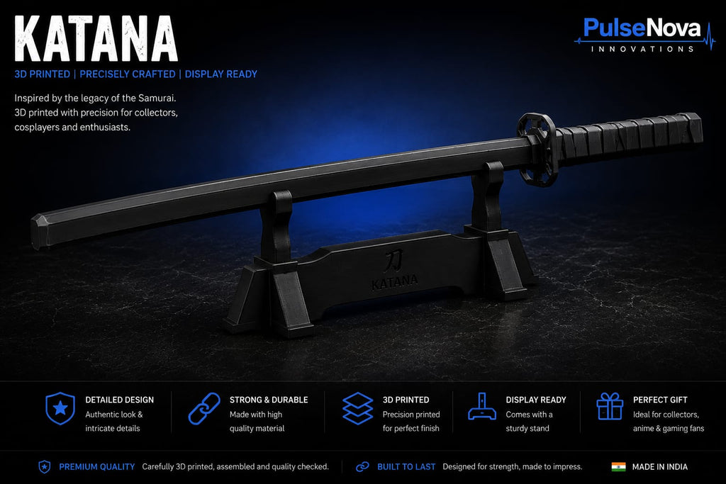 3D Printed Collapsible Katana | Retractable Sword Collectible | Premium Desk Display
